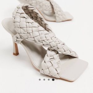 ASOS woven cross strap heeled sandals